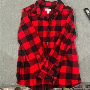 Cat & Jack Bold Red and Black Checkered Shirt